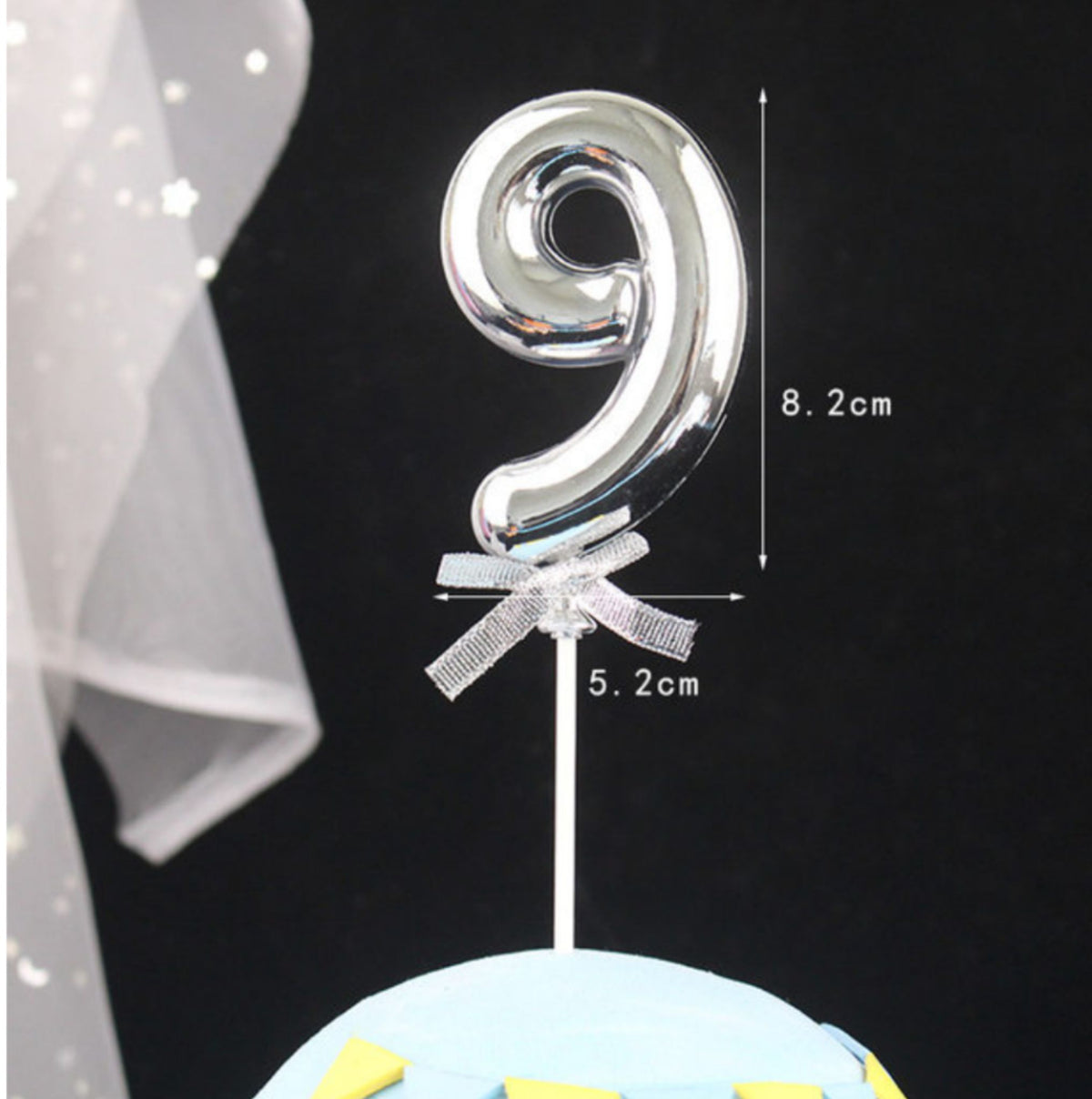 Silver Premium Number Topper 9