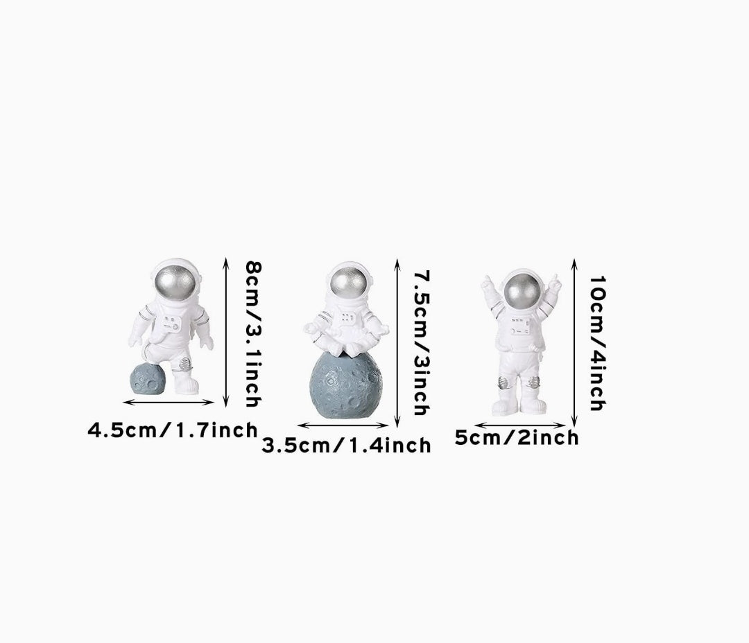 Astronaut Theme Cake Topper pack of 3