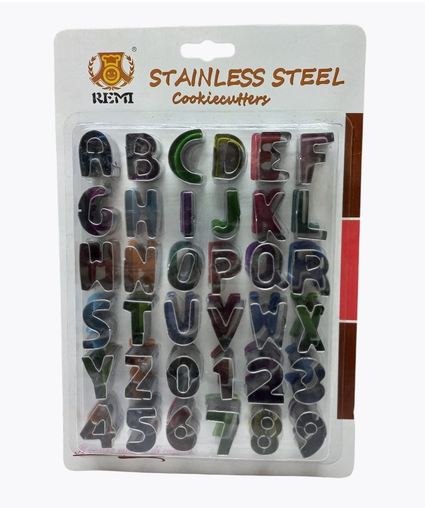 36pcs Stainless Steel Numbers and Alphabet  Biscuit Cookie Cutter