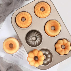 6 Cavity  Floral design donuts Cake tin