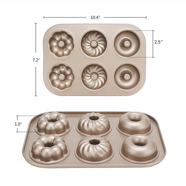 6 Cavity  Floral design donuts Mould