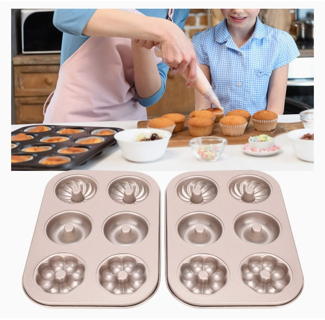 6 Cavity  Floral design donuts Mould