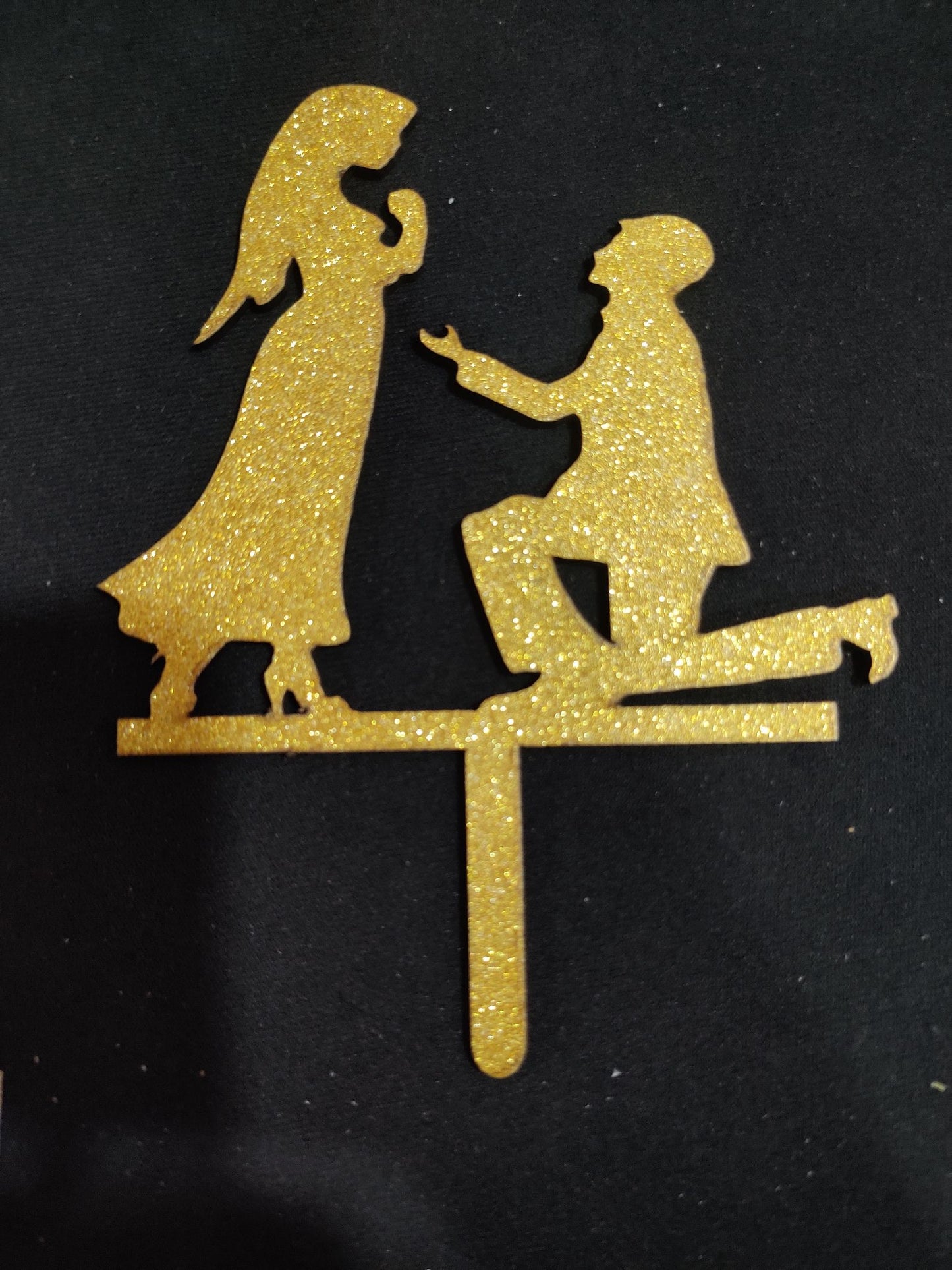 Couple 5 inch Glitter Cake Topper RT00538