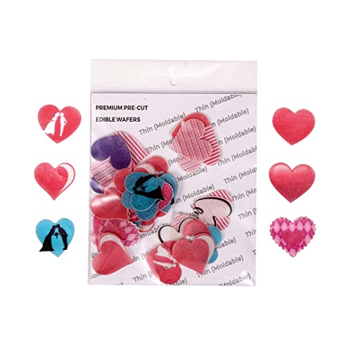 Tastycrafts Pre-Cut Wafer Paper Heart pack of - 30 (WPC-008)