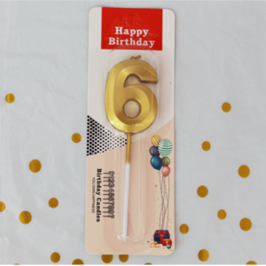 6 Number Gold Candle
Size - 4.5 inch