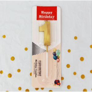1 Number Gold Candle 4.5 inch