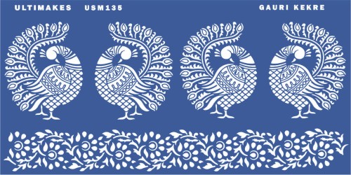 Ultimakes Premium Quality Peacock Design Stencil size -  12*6 ( Approx)