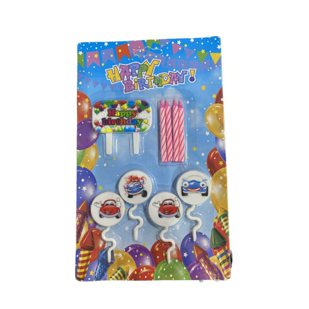 Happy Birthday Candle with Car stand